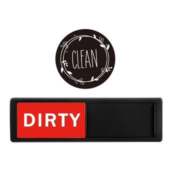 2 ADET Bulaşık Makinesi Mıknatısı Temiz Kirli İşareti Deklanşör Siyah ABS Sadece İttiğinizde Değişir Çizilmez Bulaşıkları Temizleyin Kirli