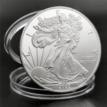2020-2023 Manyetik Olmayan ABD Liberty Mücadelesi Coin Amerika Kartal Sikke Gümüş Kaplama hatıra parası Koleksiyonu Hediye Ev Dekor