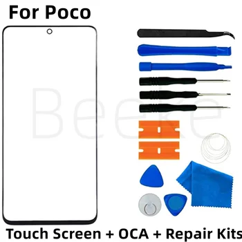 Dış Cam Dokunmatik Ekran + OCA POCO X2 X3 X4 X5 GT NFC Pro 5G C3 C31 C40 C51 C55 Xiaomi Ön LCD Ekran Lens Değiştirme