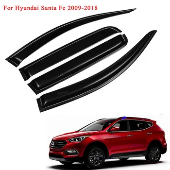 Hyundai Santa Fe SantaFe için 4 adet Siyah Araba Yan Pencere Siperliği 2009 2010 2011 2012 2013 2014 2015 2016 2017 2018 Güneş Yağmur Muhafızları