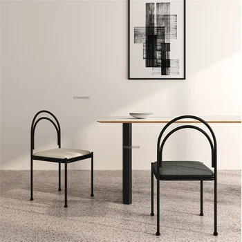 Iskandinav Minimalist Modern Tasarım yemek Sandalyesi mutfak mobilyası Ev Metal Yaratıcı Kişilik Arkalığı Makyaj Vanity Sandalye
