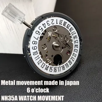 Japonya Orijinal NH35 / NH35A Mekanik Hareketi Yüksek Doğruluk Beyaz 6 noktalı Tarihi Pencere Lüks Otomatik İzle Movt Değiştirin
