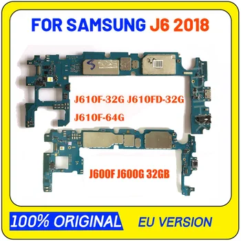 Mantık Panoları Resmi Sürümü Tam Cips Anakart Unlocked Samsung Galaxy J6 2018 J600F J600G 32GB 64GB Anakart