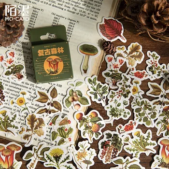 Retro Orman Serisi kağıt Çıkartmalar Vintage Bitki Kırtasiye Çıkartmalar Scrapbooking Günlük Planlayıcısı Günlüğü Yapışkanlı Etiket