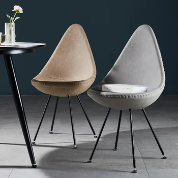 Tasarımcı Lüks yemek sandalyeleri Accent Deri Dresser Rahatlatıcı Sandalye Yatak Odası Su Damlası Sillas De Comedor Ev Mobilyaları WK50CY