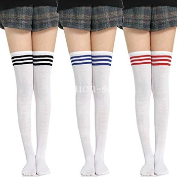 Varis çorabı Diz Üstü Çorap Siyah Lolita çizgili çoraplar Seksi Uyluk Yüksek Tüp Naylon Uzun Çorap Sıcak Diz Çorap
