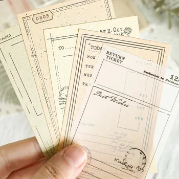 Vintage Yazılabilir Çerçeve Not Fatura Bloknot Kolaj Scrapbooking Kart Önemsiz Günlük DIY Retro Hafif Kağıt Malzeme Kırtasiye