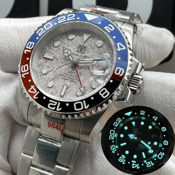 Yeni Lüks Mekanik Hareketi GMT Aydınlık erkek saati TUEDIX Logo NH34 hareket izleme Safir Cam 10Bar Erkek Saat Reloj