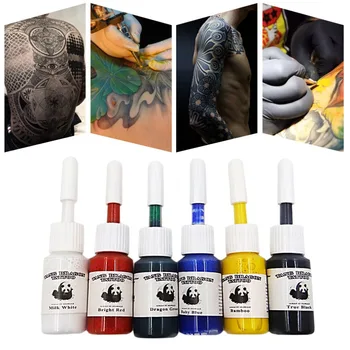 6 adet / takım Profesyonel Çok Renkler Dövme Mürekkep Pigment Seti Kitleri 5 ml Şişeler Vücut Sanatı Aksesuar yeni