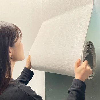 Gri 3D Keten Kendinden yapışkanlı Duvar Kağıdı Rulo Kalınlaşmak Ev Dekor Oturma Odası Yatak Odası Dekoratif Duvar Kaplaması Lüks duvar kağıdı