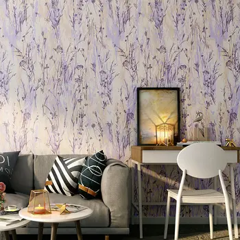 Romantik Mor İskandinav Duvar Kağıdı Rulo Çiçek Odası Pastoral Kore Çiçek Ev Oturma Odası Yatak Odası Tv Arka Plan duvar kağıdı